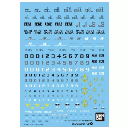 Water-slide Decals Gundam Decal 30 HGUC Earth Federation 1 Modellbausatz Zubehörpaket Produktfoto