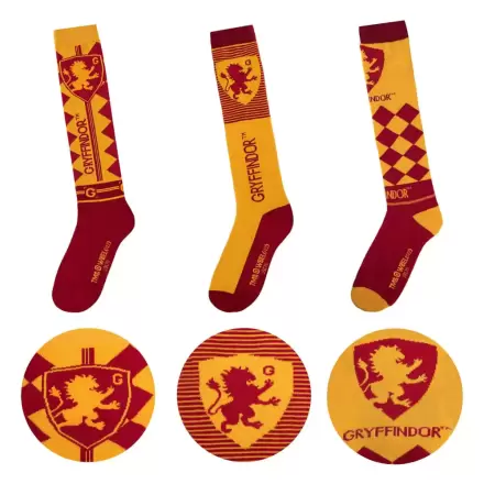 Harry Potter Kniestrümpfe 3er-Pack Gryffindor Produktfoto