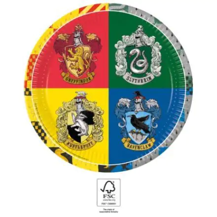 Harry Potter Hogwarts Houses Pappteller 8 Stück 23 cm FSC Produktfoto