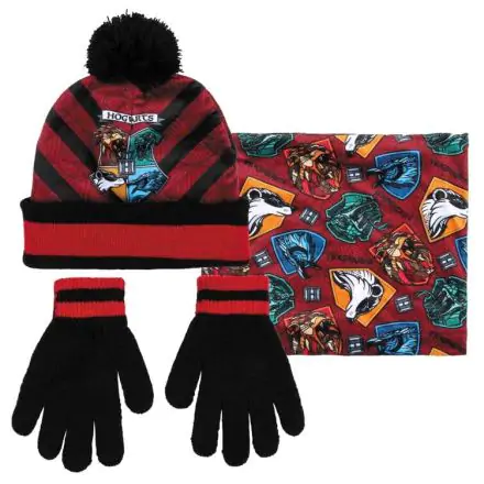 Harry Potter Hogwarts Kinder Winter set Schlauchschal Mütze Handschuh Produktfoto
