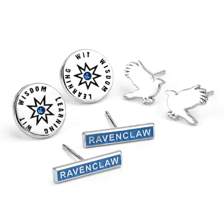 Harry Potter Ohrringe 3er-Pack Ravenclaw (Versilbert) Produktfoto