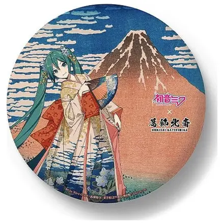 Hatsune Miku x Katsushika Hokusai iXima Large Pinback Button Feiner Wind, Klarer Morgen Produktfoto