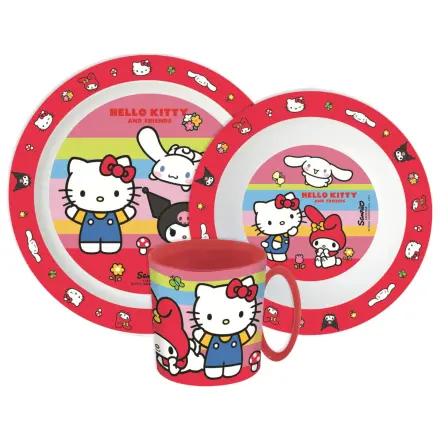 Hello Kitty and Friends Geschirrset, Mikro Plastik Set mit Tasse Produktfoto