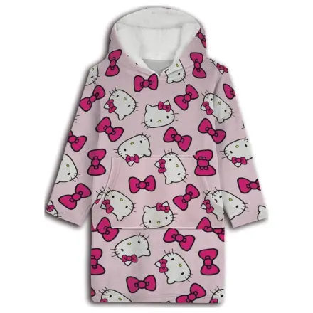 Hello Kitty Bow Erwachsene tragbare Plüsch Fleece-Decke Poncho Produktfoto