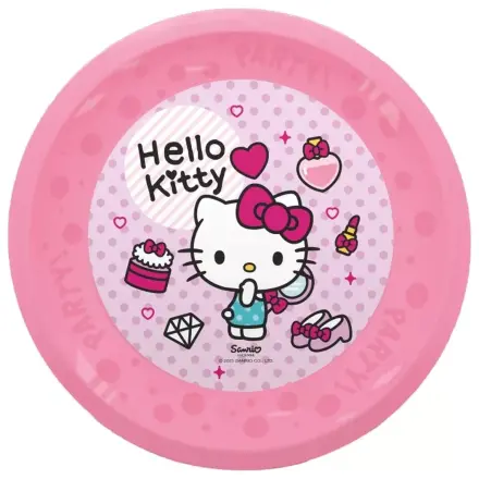Hello Kitty Fashion Mikro Premium Plastik Flachteller 4er-Set 21 cm Produktfoto