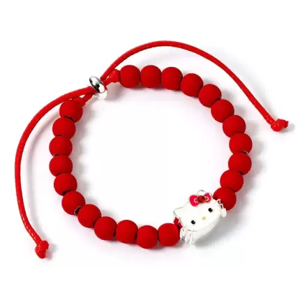 Hello Kitty Armband rote Perlen mit Hello Kitty Charm 21 cm Produktfoto