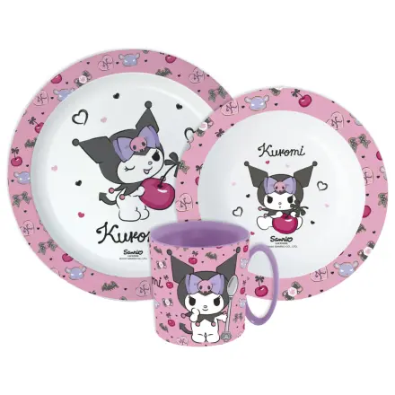 Hello Kitty and Kuromi Geschirr Set, Mikro Kunststoff Set mit Becher Produktfoto