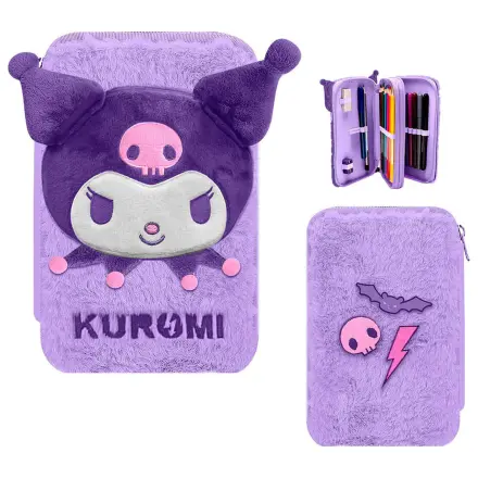 Hello Kitty und Kuromi Plüsch Zweistöckig gefülltes Federmäppchen Produktfoto