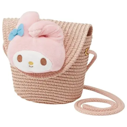 Hello Kitty My Melody Stroh Umhängetasche 13.8x14cm Produktfoto