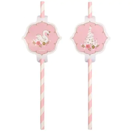 Princesses Papier-Trinkhalme, 8-teiliges Set Produktfoto