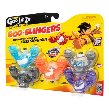 Heroes of Goo Jit Zu Meteor Madness Stretch-Figuren 5er-Pack Goo Slingers Cosmic Metallic Slingers 5 cm Produktfoto