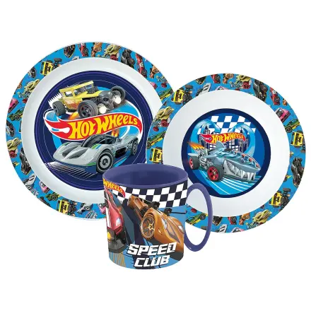 Hot Wheels Blue Fire Tafelservice, micro plastic Set mit Becher Produktfoto