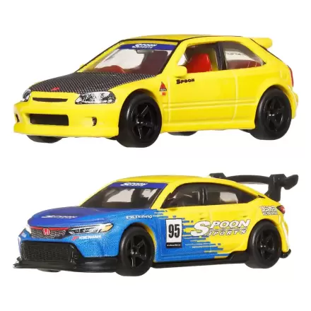 Hot Wheels Premium Car Culture Diecast Fahrzeug 2er-Pack 1/64 '99 Honda Civic Type R (EK9) & Honda Civic Type R Produktfoto