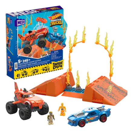 Hot Wheels Monster Trucks Mega Construx Bauset Tiger Shark Chomp Course Produktfoto