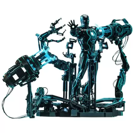 Iron Man 2 Actionfigur 1/6 Neon Tech Iron Man mit Suit-Up Gantry 32 cm termékfotója