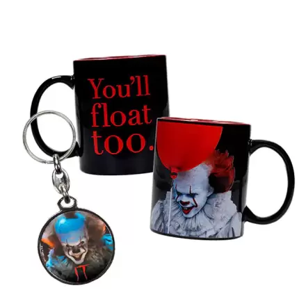 IT Pennywise Tasse und Metall Schlüsselanhänger Produktfoto