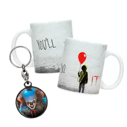 IT Pennywise Tasse und Metall Schlüsselanhänger Produktfoto