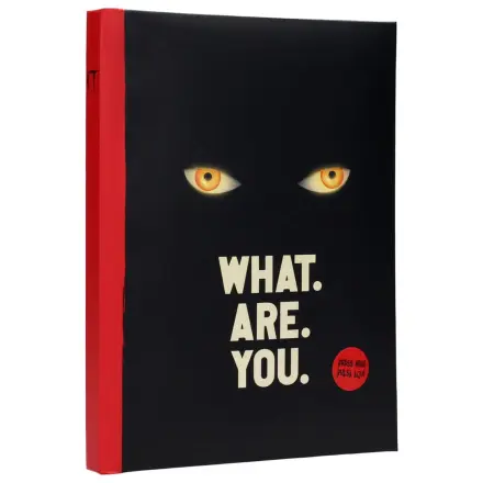 Es Notizbuch mit Licht Was sind Sie Produktfoto