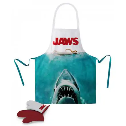 Jaws Kochschürze mit Ofenhandschuh Poster Produktfoto