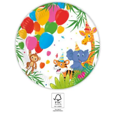 Jungle Balloons, Jungle Pappteller 8 Stück 20 cm FSC Produktfoto