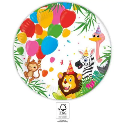 Jungle Ballons, Jungle Pappteller 8 Stück 23 cm FSC Produktfoto