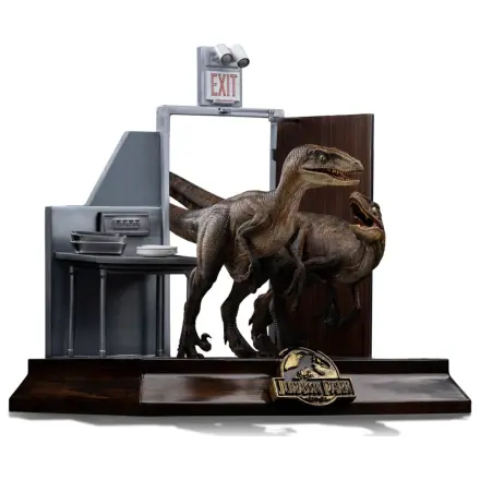 Jurassic Park Art Scale Statue 1/10 Raptors at the Kitchen's Door 28 Zentimeter Produktfoto