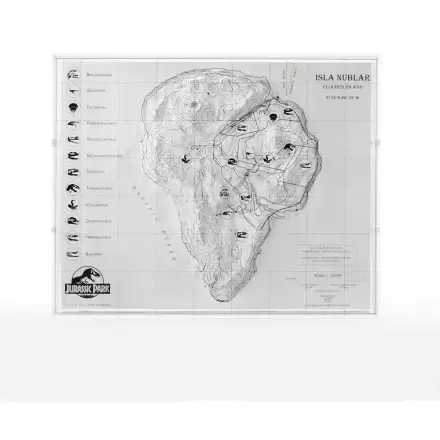 Jurassic Park topographische Karte Isla Nublar Produktfoto