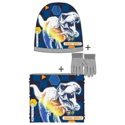 Jurassic World Attack Grey Kinder Mütze, Halswärmer und Handschuhe Set 54 cm Produktfoto