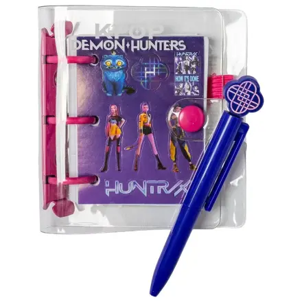 K-pop Demon Hunters Lila Mini Notizbuch mit Kugelschreiber und Stickern Produktfoto
