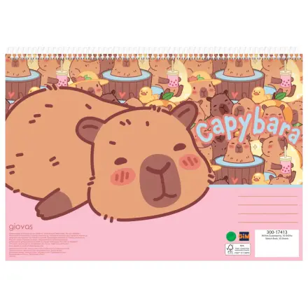 Capybara Happy Life A/4 Spiral Skizzenbuch, 30 Blatt Produktfoto
