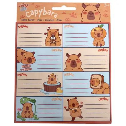 Capybara Happy Life Notizbuchetiketten, 16 Stück Produktfoto