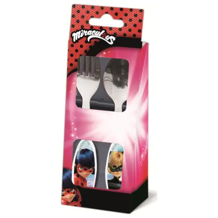 Miraculous Ladybug and Cat Noir Adventures Heroes Metall Besteck Set - 2 Teile Produktfoto
