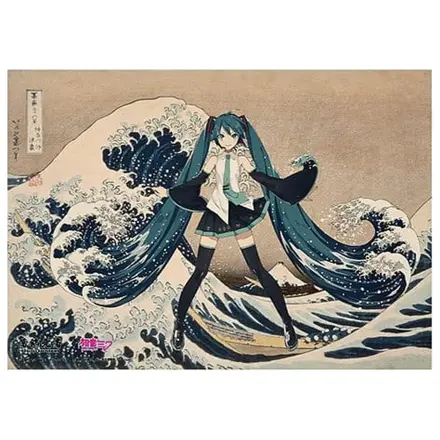 Katsushika Hokusai x Hatsune Miku Acryl Paneel Thirty-six Views of Mount Fuji The Great Wave off Kanagawa 30 cm Produktfoto