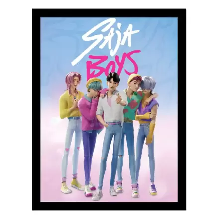 KPop Demon Hunters Sammlerstück Kunstdruck Gerahmtes Poster Saja Boys Produktfoto