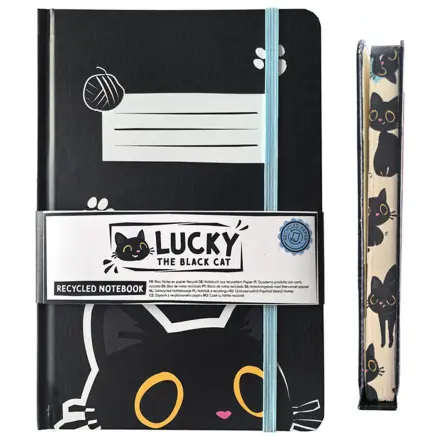 Lucky the Black Cat A5 Notizbuch Produktfoto