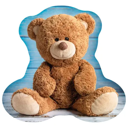 Teddy Blue geformtes Kissen, Dekokissen Produktfoto