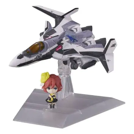 Macross Delta Tiny Session Fahrzeug mit Actionfigur VF-31F Siegfried (Messer Ihlefeld Use) with Kaname Buccaneer 10 cm Produktfoto