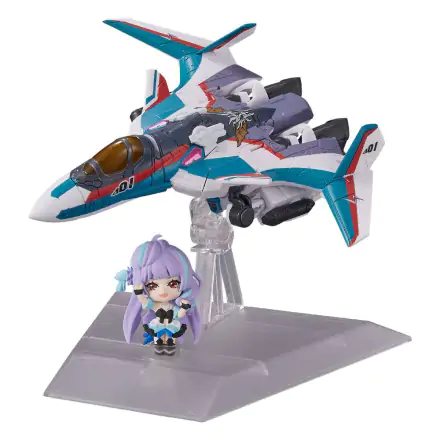 Macross Delta Tiny Session Fahrzeug mit Actionfigur VF-31C Siegfried (Arad Mölders Use) with Mikumo Guynemer 10 cm Produktfoto