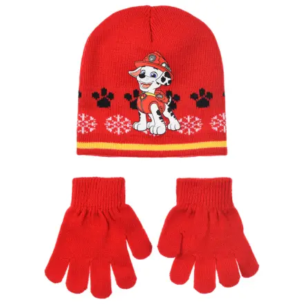 Paw Patrol Marshall Rot Kinder Hut und Handschuh Set 52 cm Produktfoto
