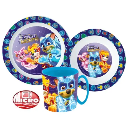 PAW Patrol Mighty Pups Geschirrset, Mikroplastik-Set mit Becher 350 ml Produktfoto