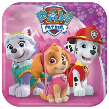 PAW Patrol Pink Papierteller 8-teilig 18 cm Produktfoto