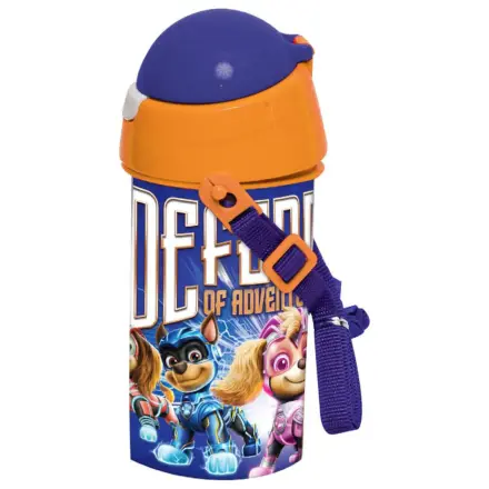 PAW Patrol Power Up Plastik Strohhalm Trinkflasche mit Trageriemen 500 ml Produktfoto