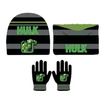 Marvel Avengers Hulk Set aus Mütze, Schlauchschal und Handschuhen für Kinder Produktfoto