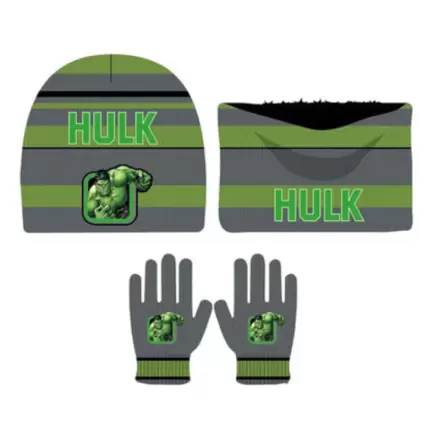 Marvel Avengers Hulk Set aus Mütze, Schlauchschal und Handschuhen für Kinder Produktfoto