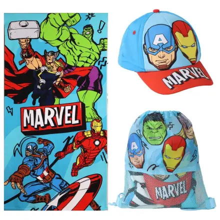 Marvel Avengers Handtuch + Tasche + Kappe Set Produktfoto