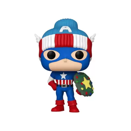 Marvel Funko POP! Vinyl Figur Holiday Capt. America 9 cm termékfotója