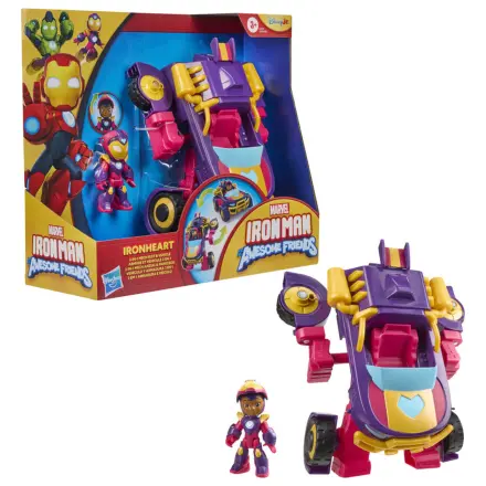 Marvel Iron Man And His Awesome Friends Iron Heart Figur und Fahrzeug Produktfoto