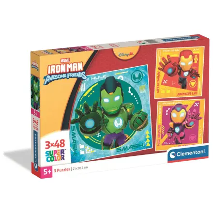 Marvel Iron Man And His Awesome Square Puzzle 3x48 Teile Produktfoto