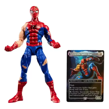 Marvel Legends Magic: The Gathering Action Figur Battle-Damaged Spider-Man (plus Exclusive Folienkarte) 15 cm Produktfoto
