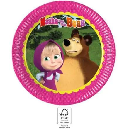 Masha and the Bear Pappteller 8 Stück 23 cm FSC Produktfoto